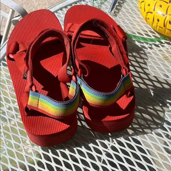 Polaroid Teva Red Sandals UK 42 Mens 9 Women 11 - Picture 3 of 7